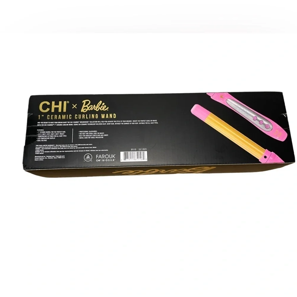 Chi x Barbie 1 Inch Ceramic Curling Wand New in Box